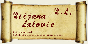Miljana Lalović vizit kartica